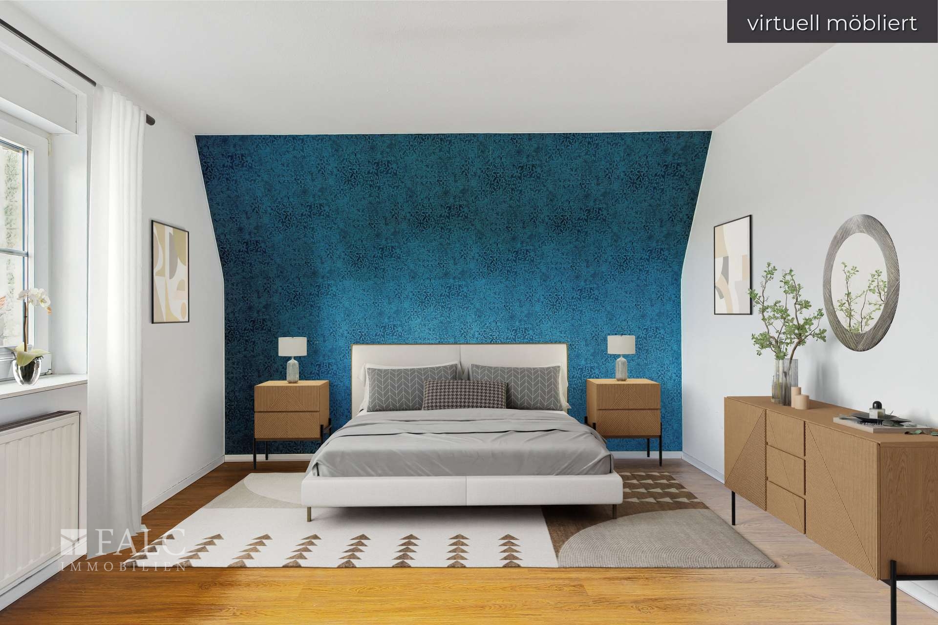 Schlafzimmer - virtuell möbliert